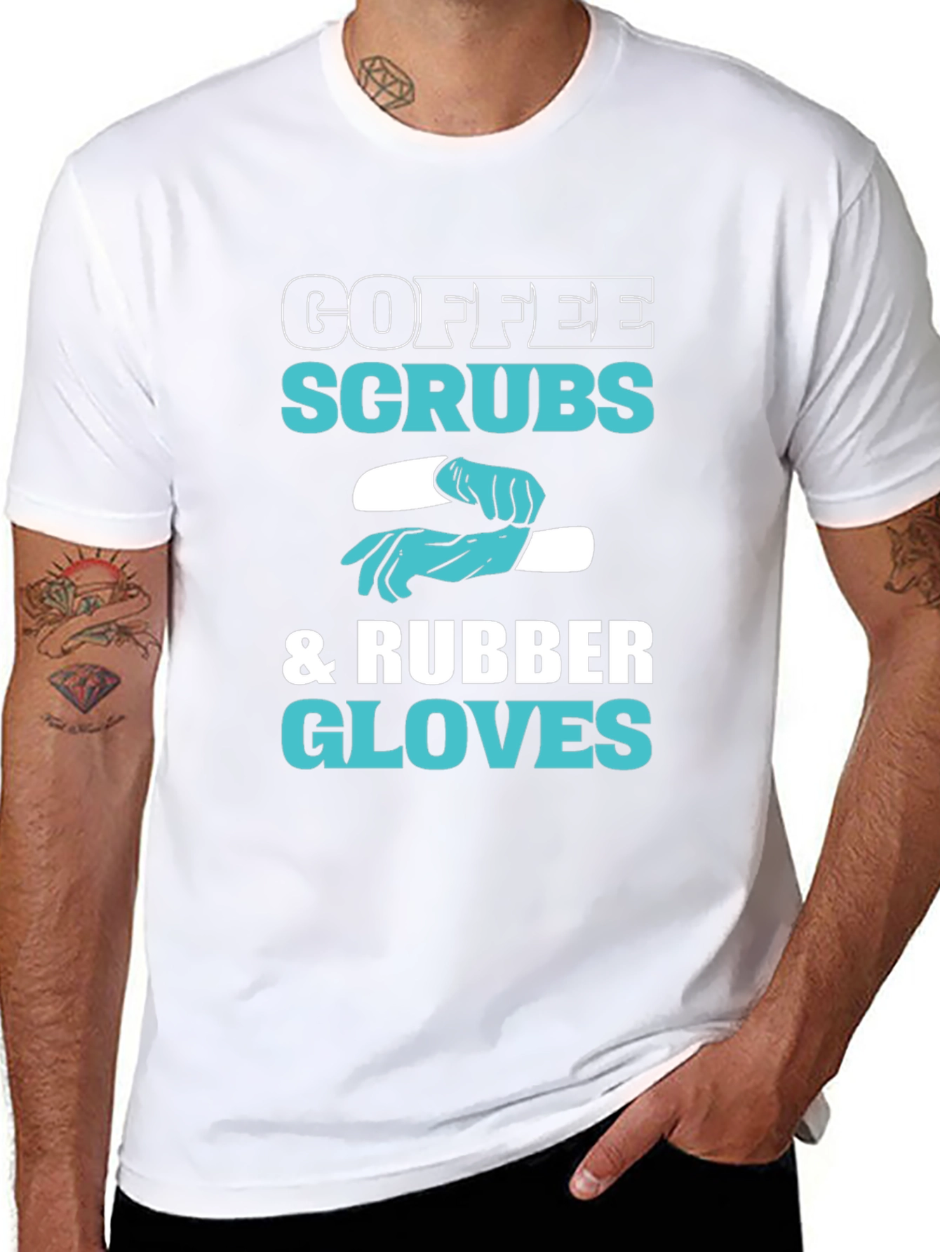 Coffee Scrubs & Rubber Gloves Graphic T-Shirt