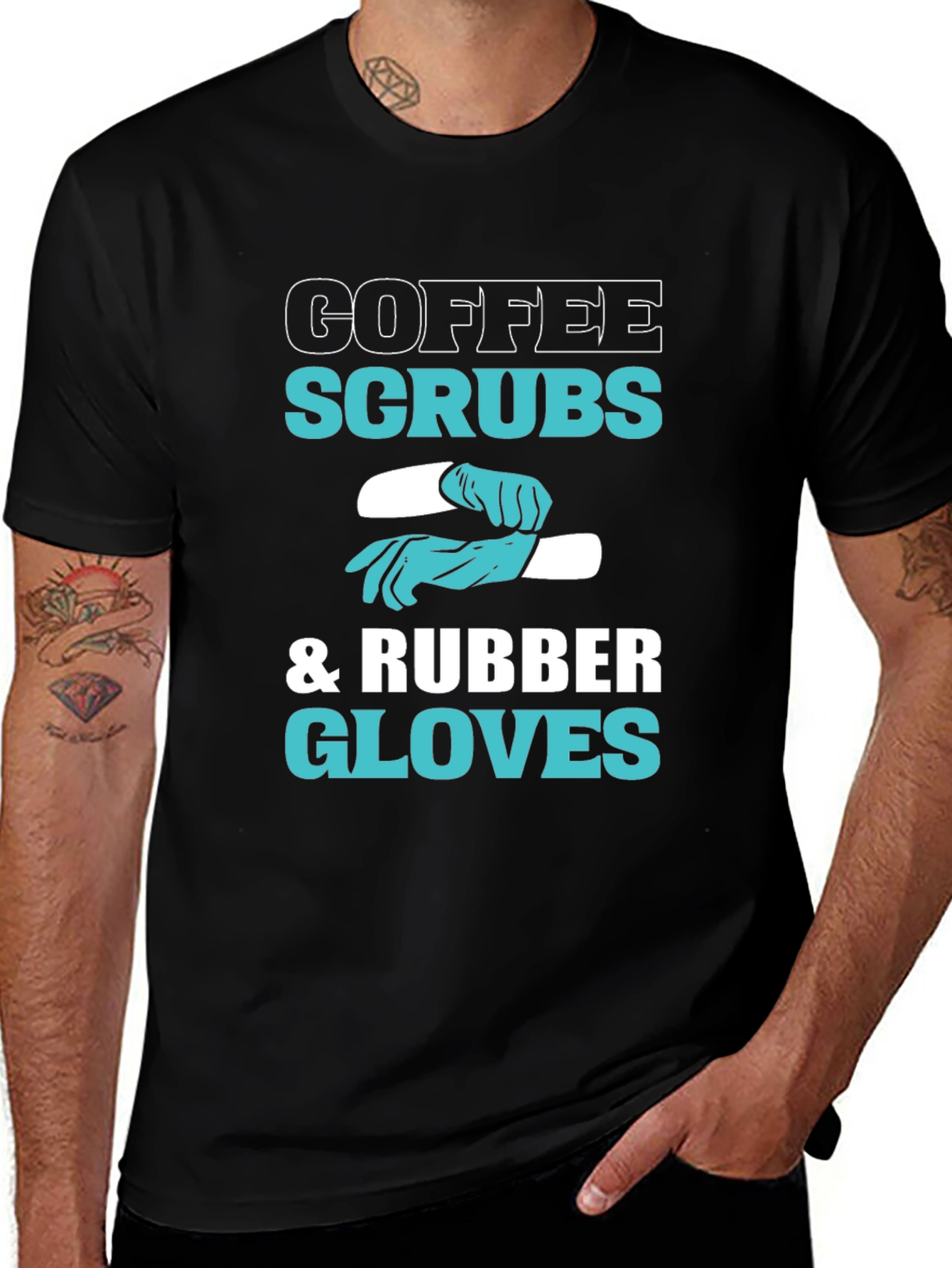 Coffee Scrubs & Rubber Gloves Graphic T-Shirt