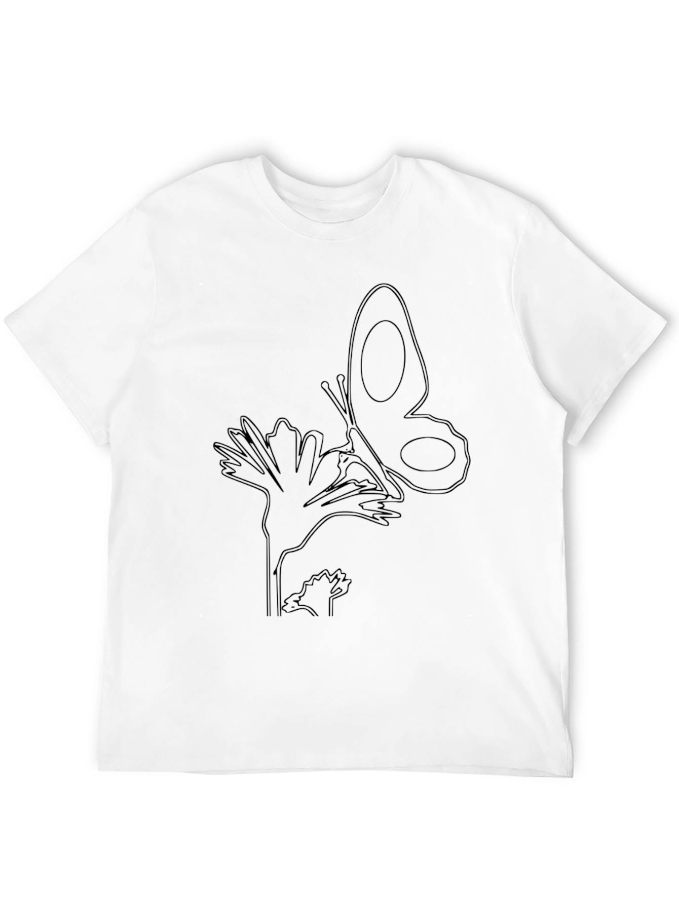 Black Butterfly Outline T-Shirt