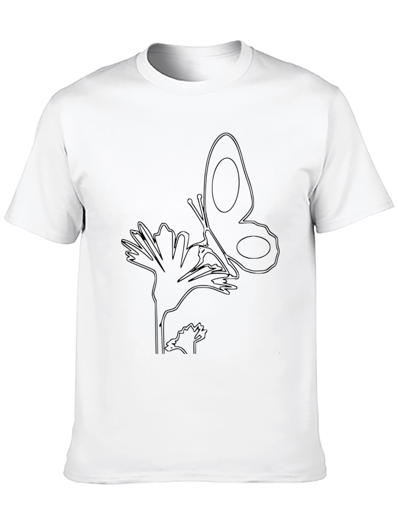 Black Butterfly Outline T-Shirt