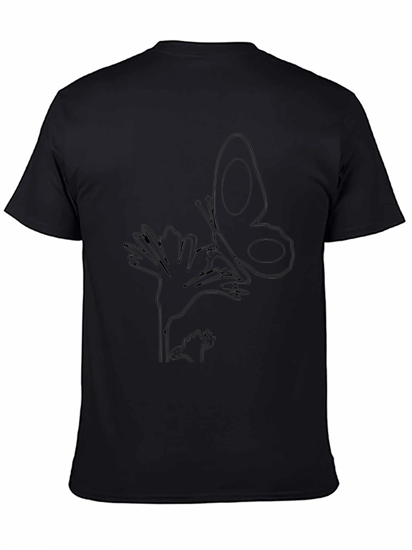 Black Butterfly Outline T-Shirt