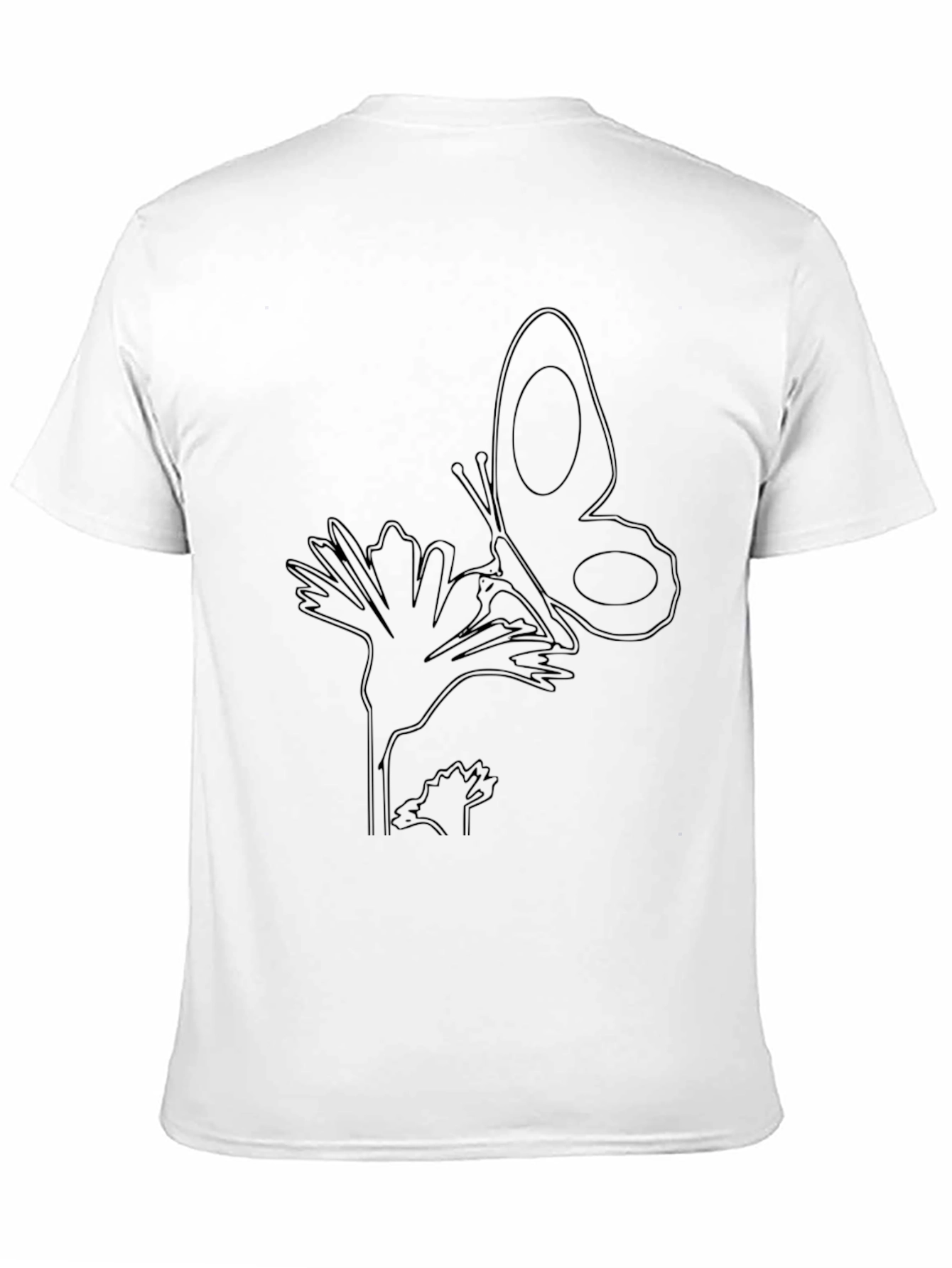 Black Butterfly Outline T-Shirt