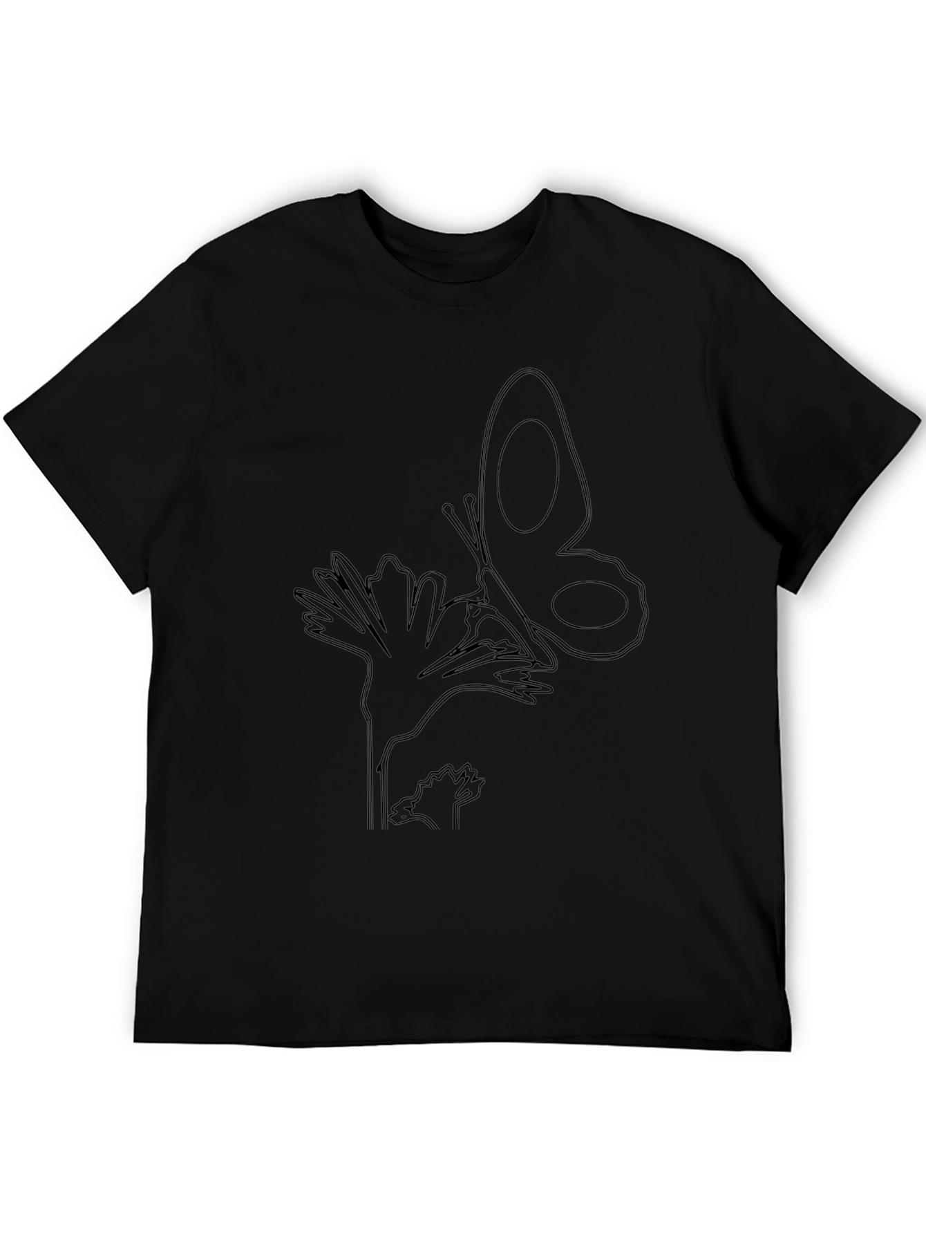 Black Butterfly Outline T-Shirt