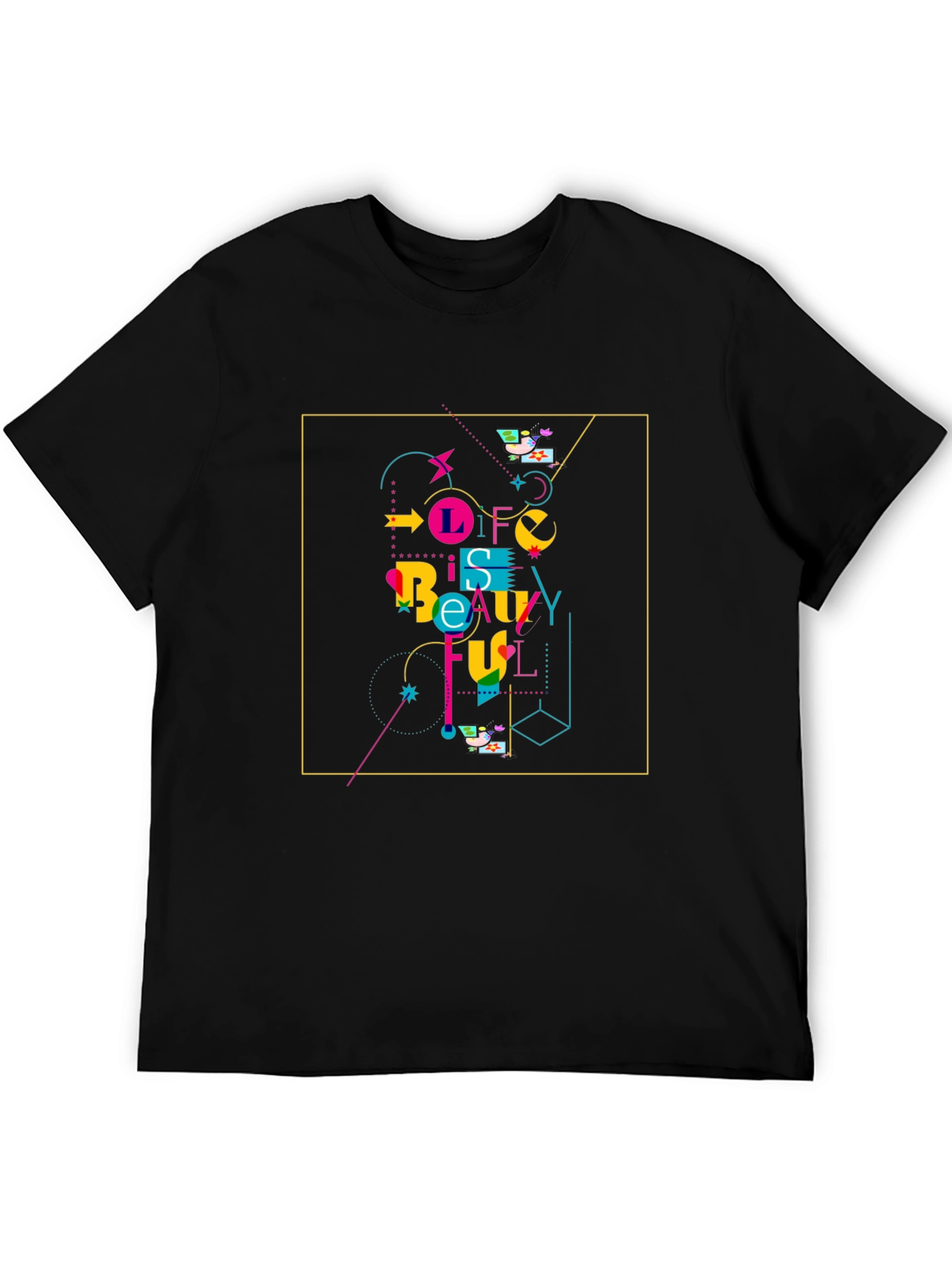 Life Is Beautiful Graphic Tee - Stylish Black T-Shirt