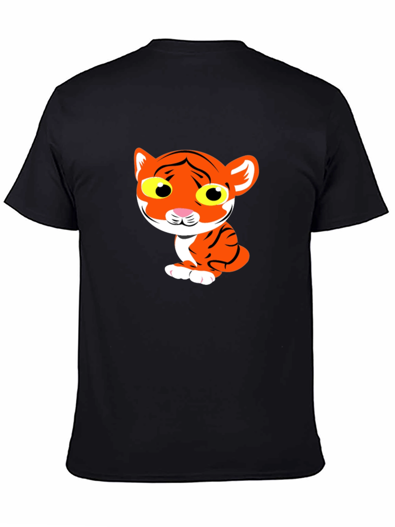 Cute Tiger Graphic Tee - Black T-Shirt
