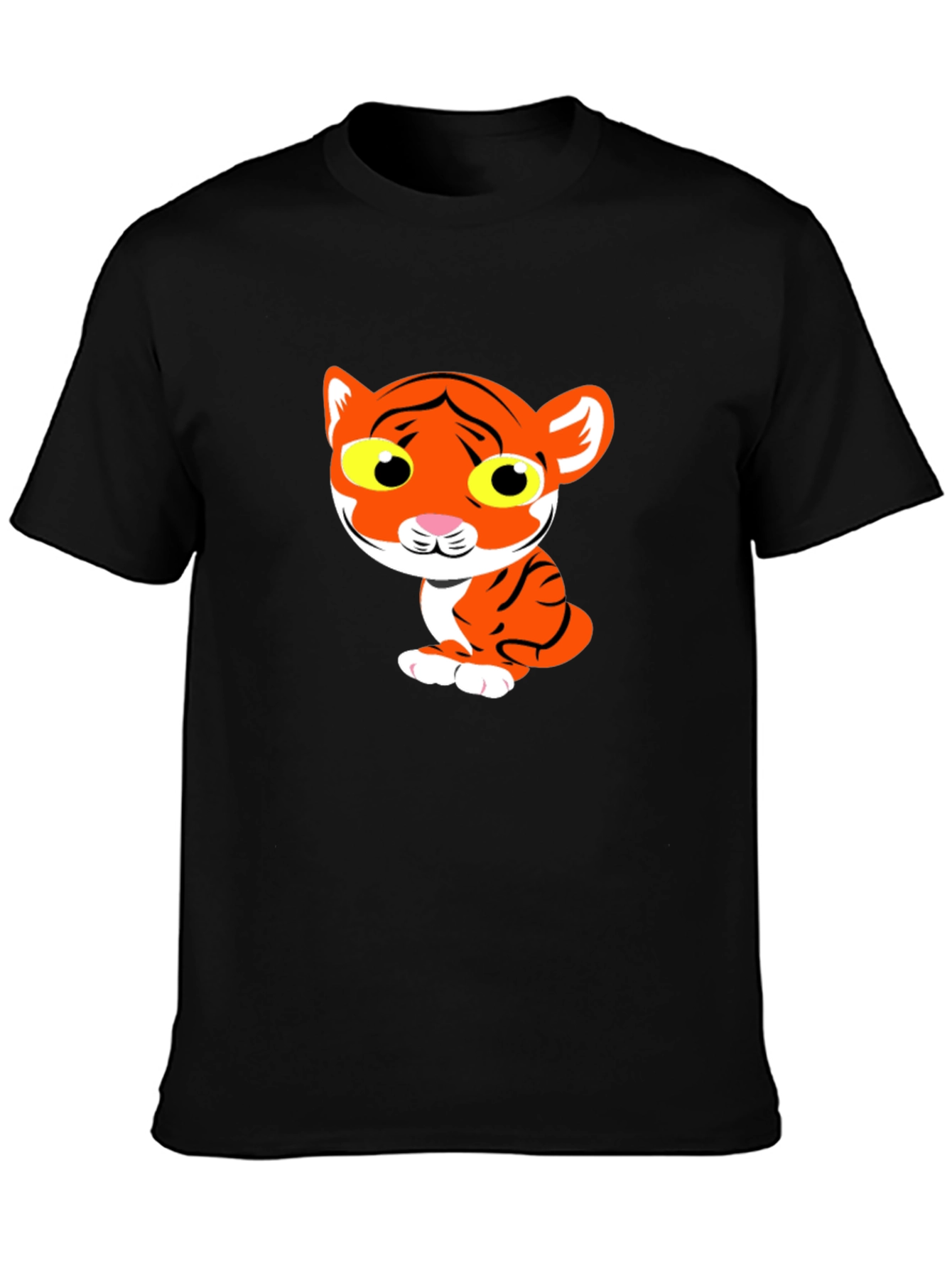 Cute Tiger Graphic Tee - Black T-Shirt