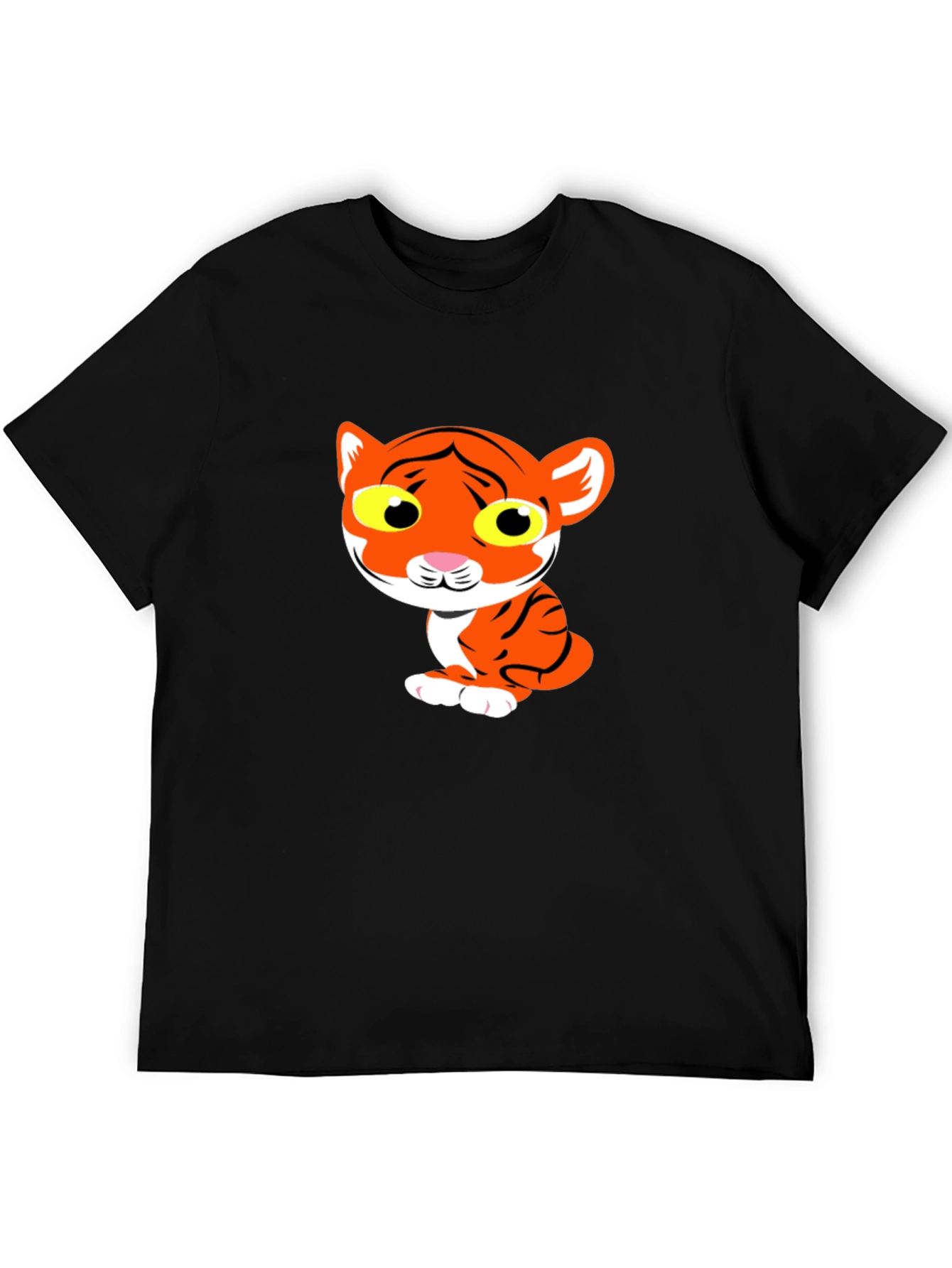 Cute Tiger Graphic Tee - Black T-Shirt