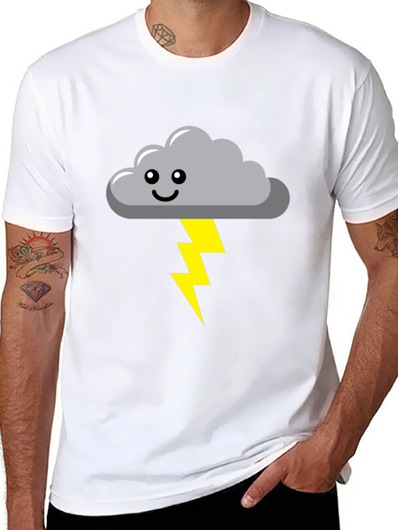 Funny Weather Cloud & Lightning Bolt Graphic Tee