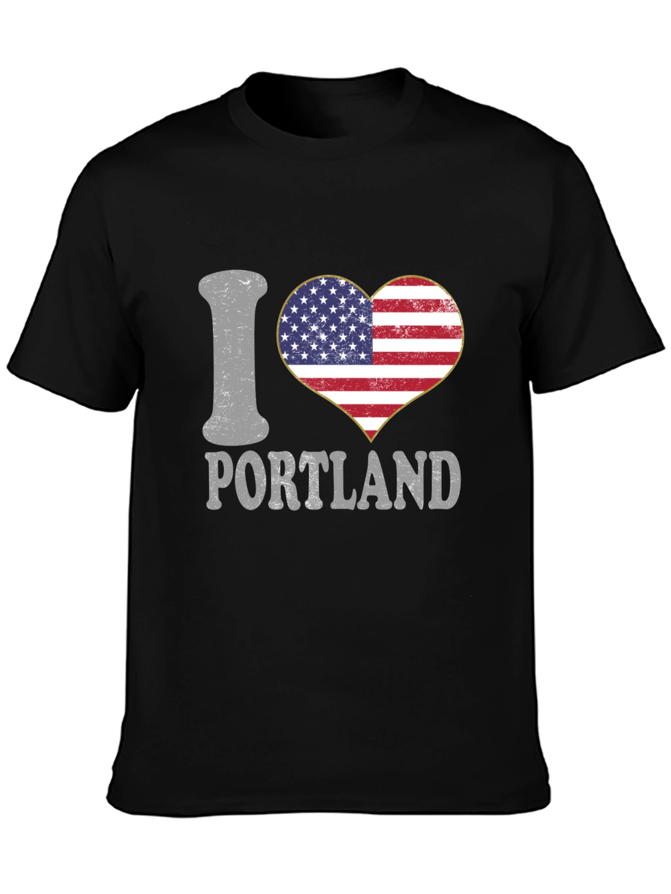 I Love Portland USA Flag Heart T-Shirt
