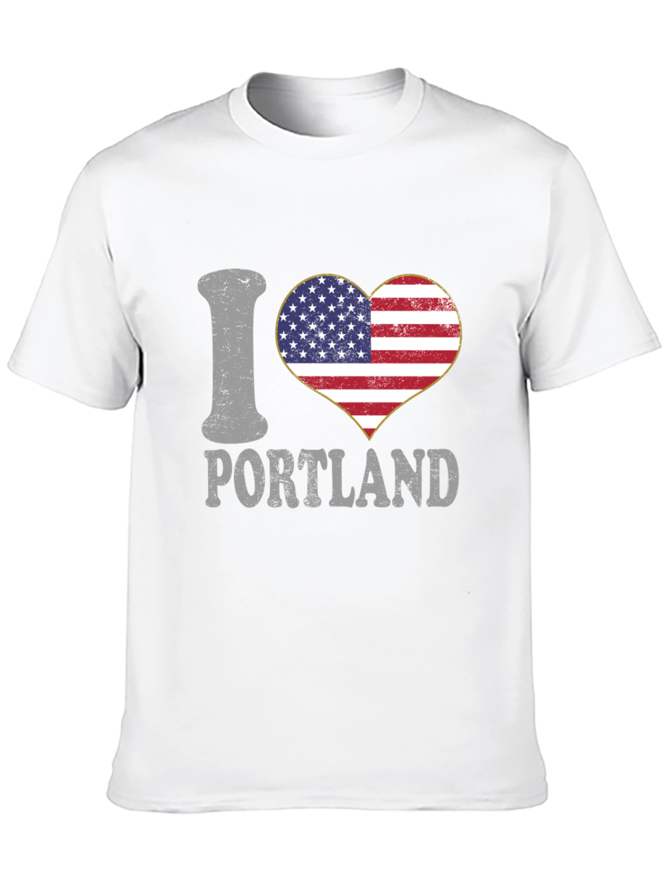 I Love Portland USA Flag Heart T-Shirt
