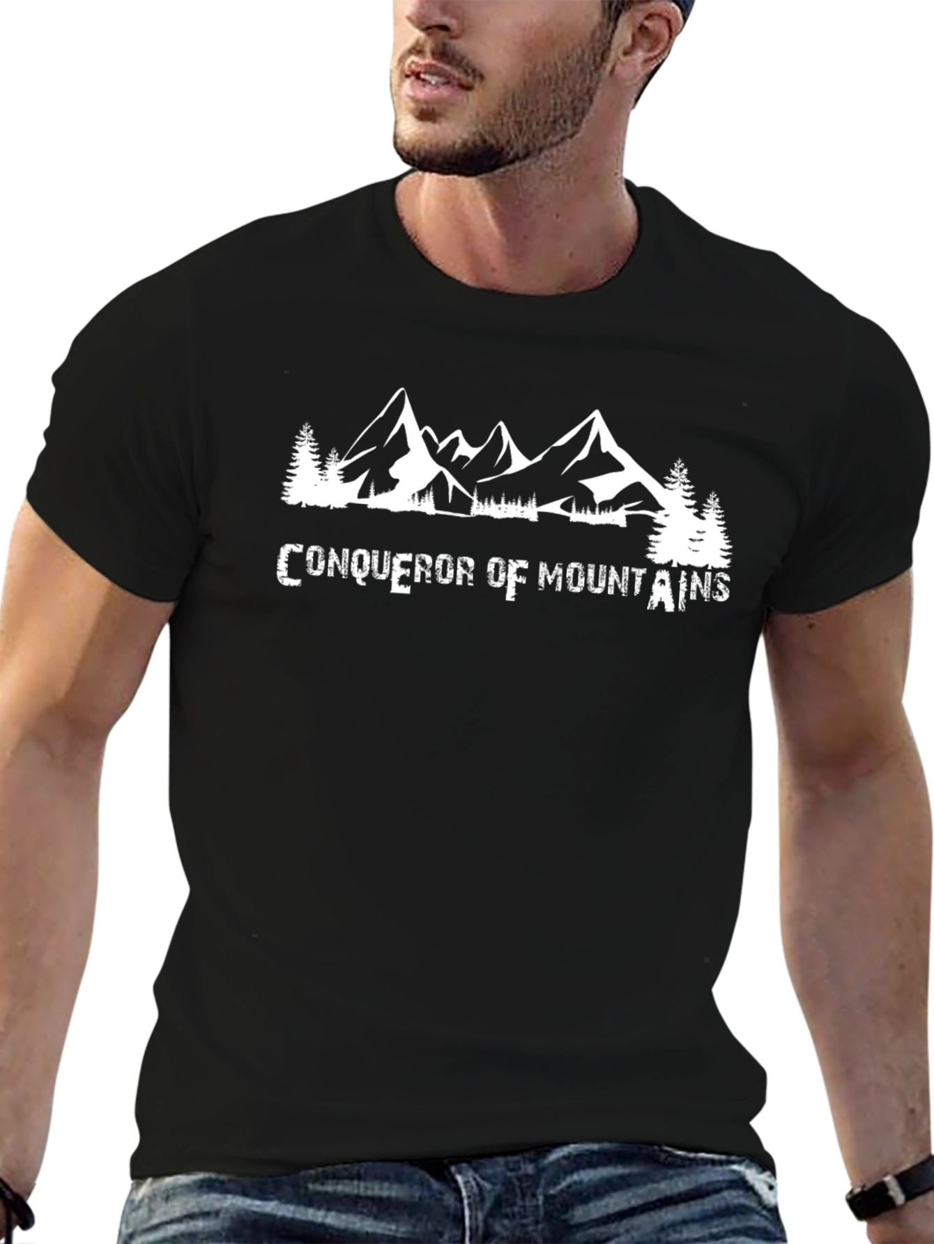 Conqueror of Mountains Black Graphic Tee