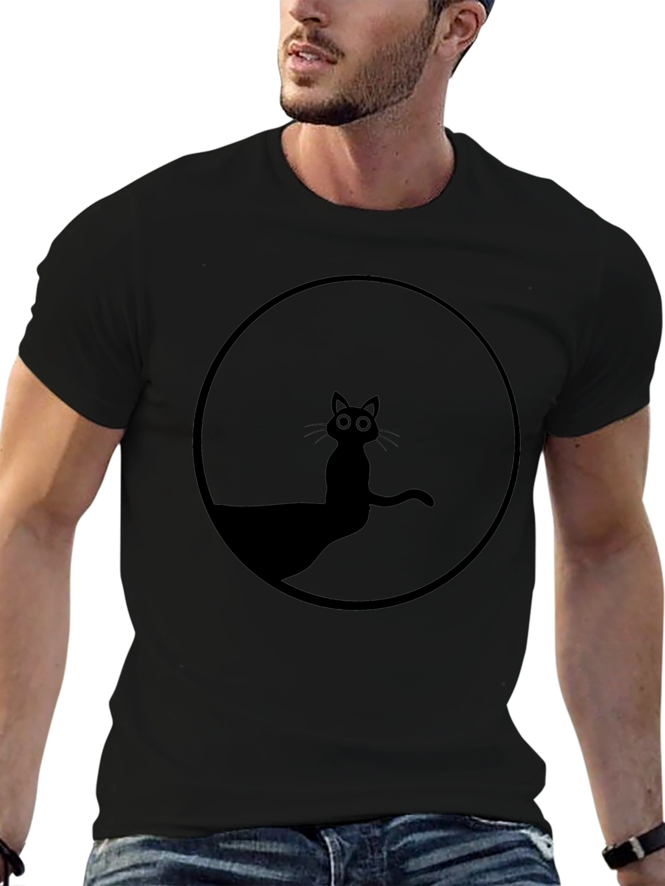 Black Cat Silhouette T-Shirt - Unisex Graphic Tee