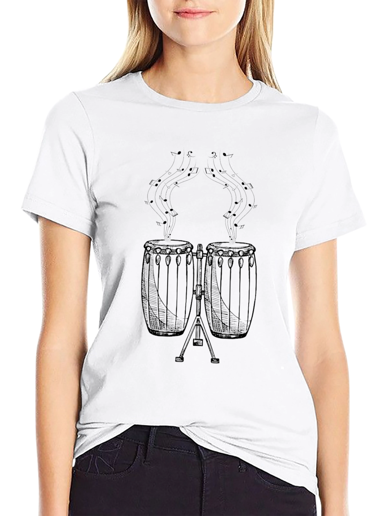 Conga Drums Graphic Tee - Music Lover T-Shirt