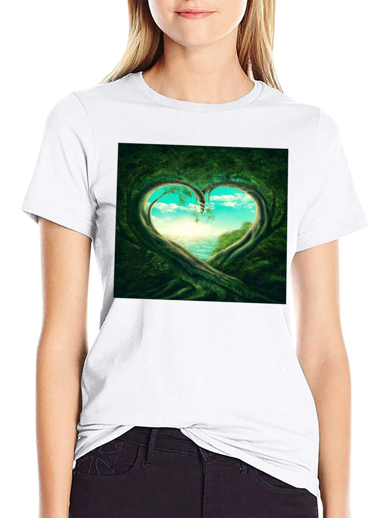 Natures Heart T-Shirt - Black Cotton Tee