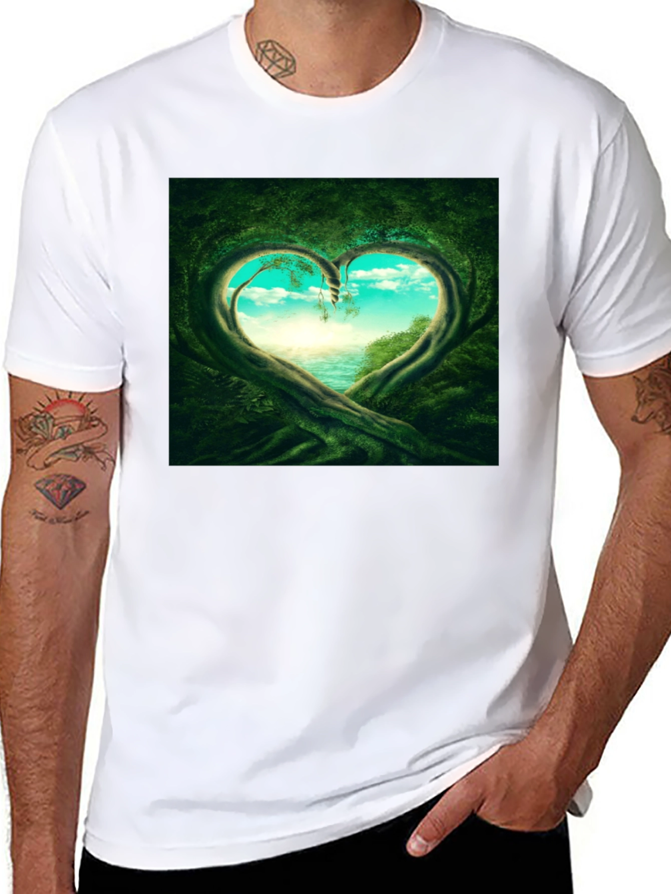 Natures Heart T-Shirt - Black Cotton Tee