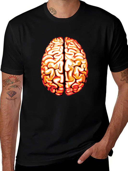 Brain Graphic T-Shirt - Black Cotton Tee