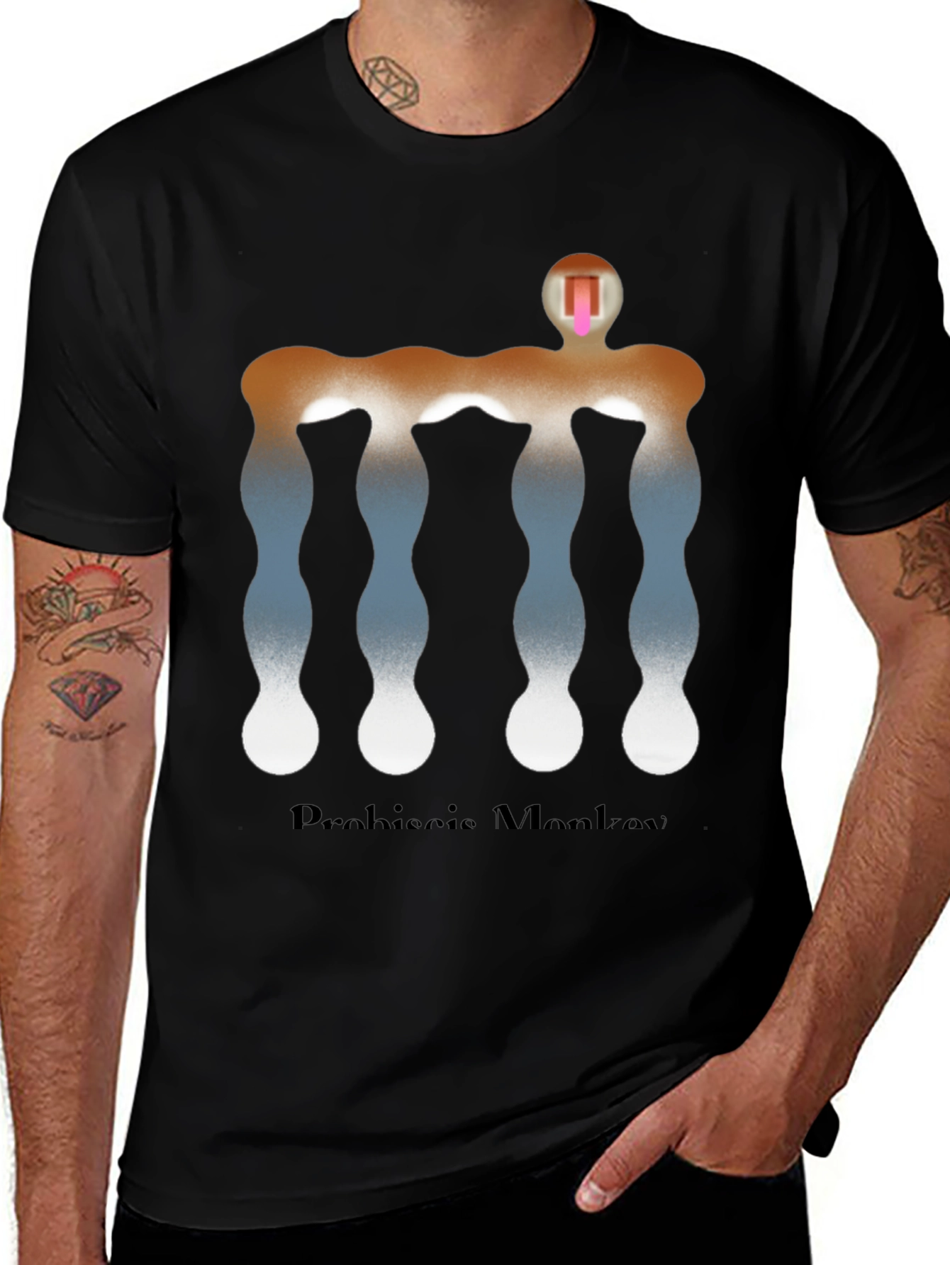 Proboscis Monkey Graphic T-Shirt - Modern Art Tee