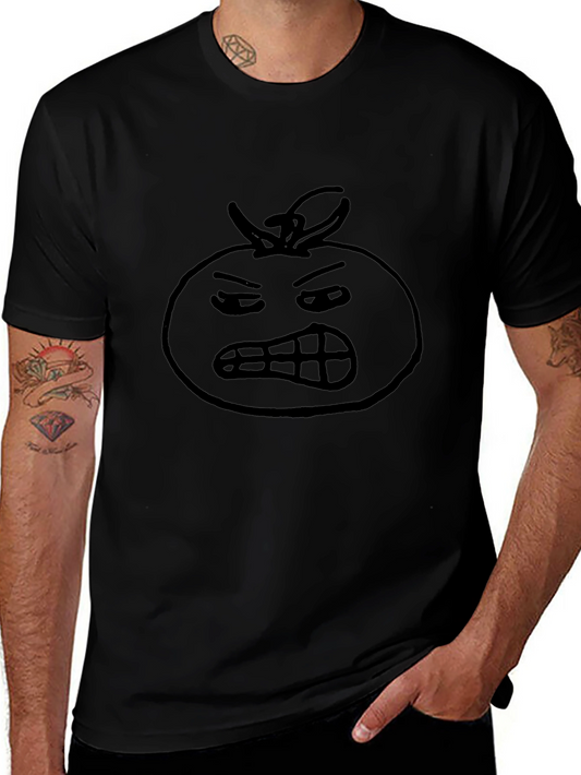 Funny Angry Tomato T-Shirt - Black Cotton Tee