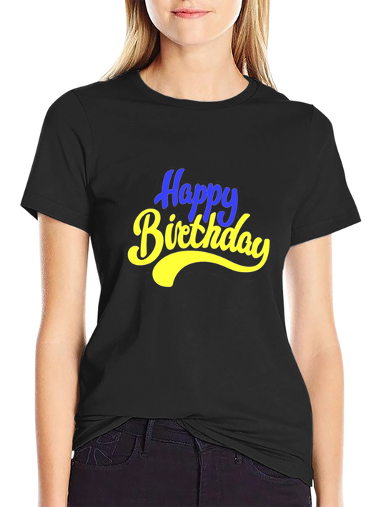 Happy Birthday Graphic T-Shirt - Black