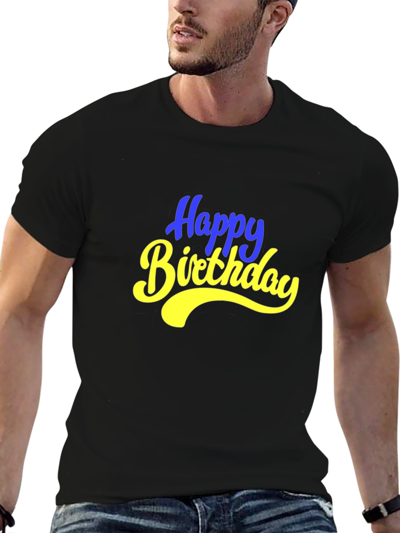 Happy Birthday Graphic T-Shirt - Black