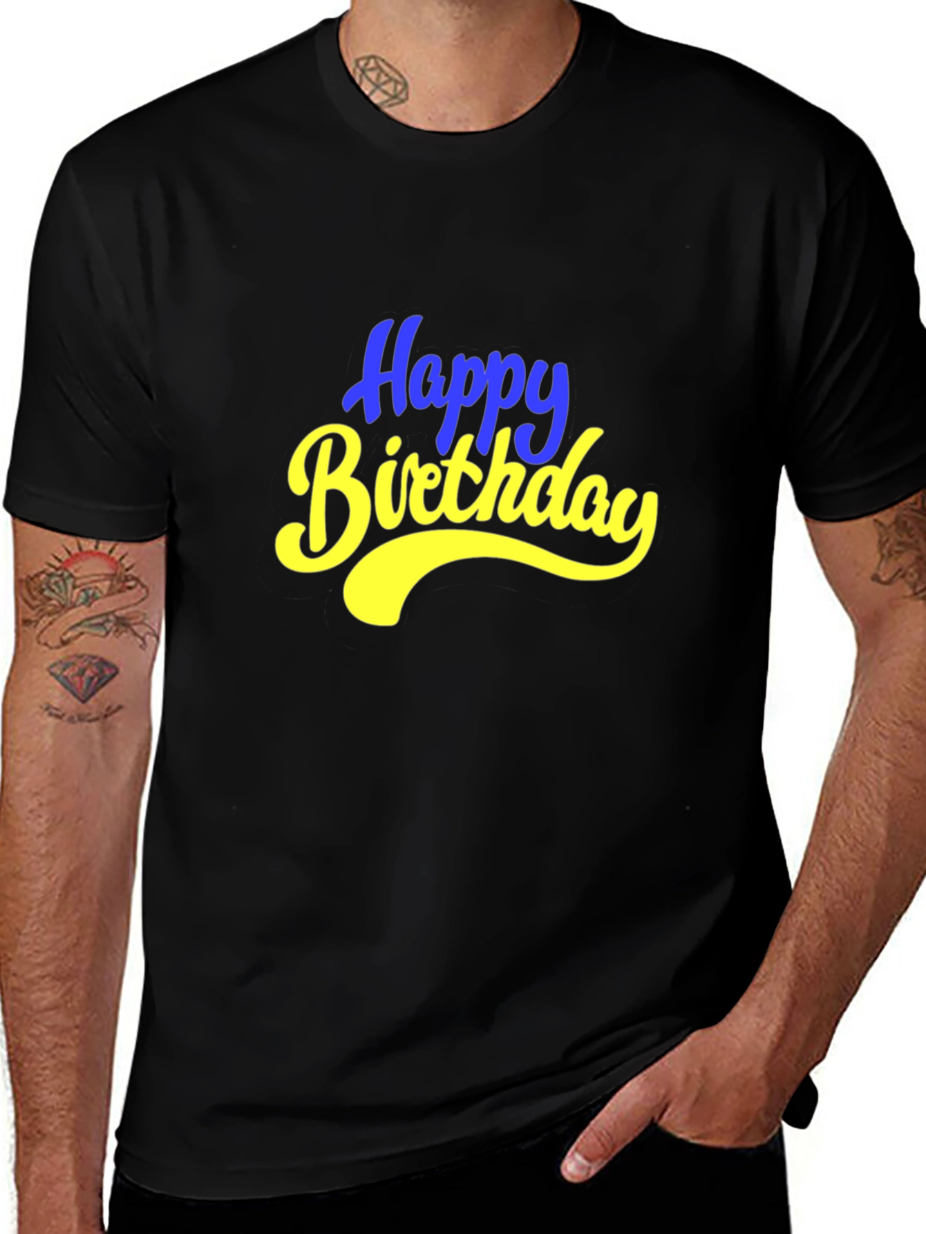 Happy Birthday Graphic T-Shirt - Black