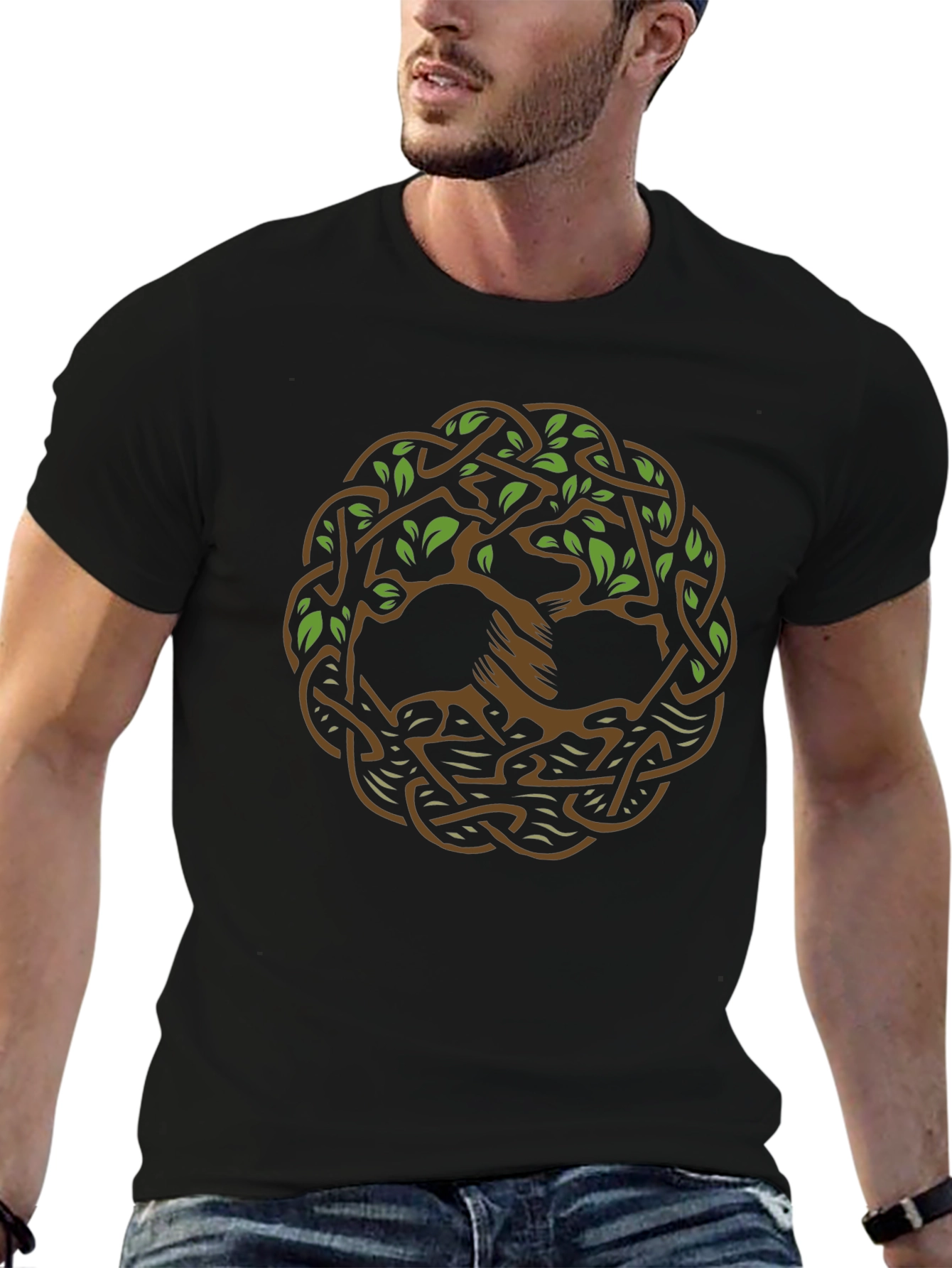 Celtic Tree of Life Graphic Tee - Black