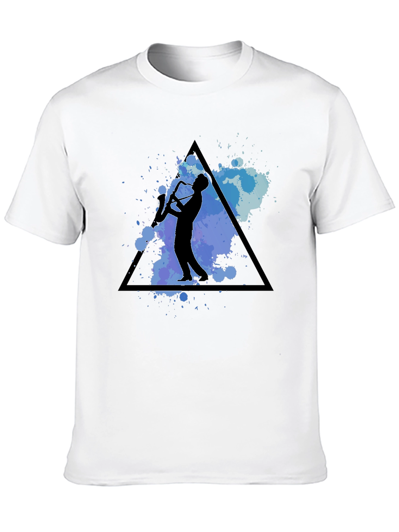 Saxophone Player Graphic Tee - Black Cotton Blend