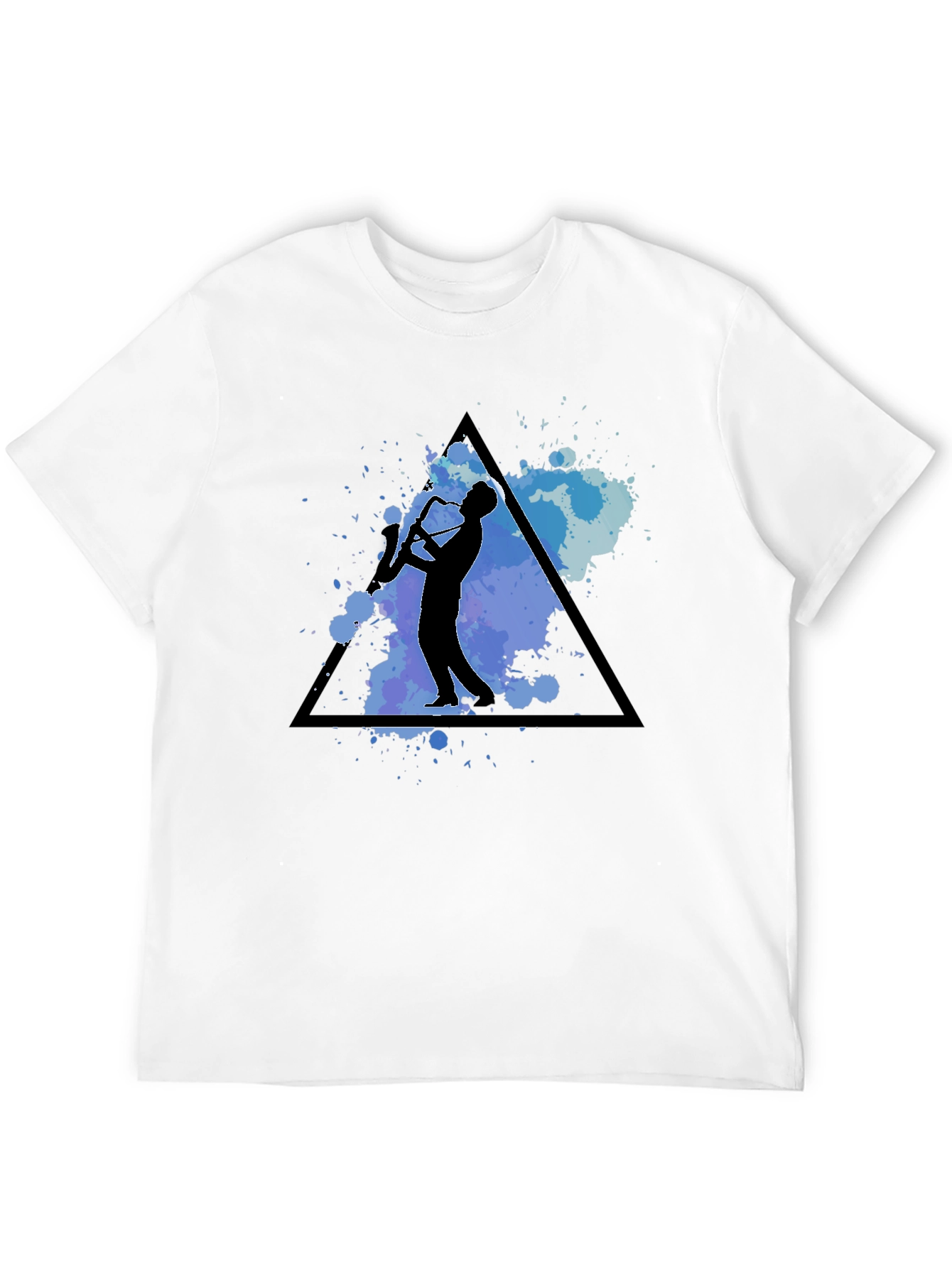 Saxophone Player Graphic Tee - Black Cotton Blend