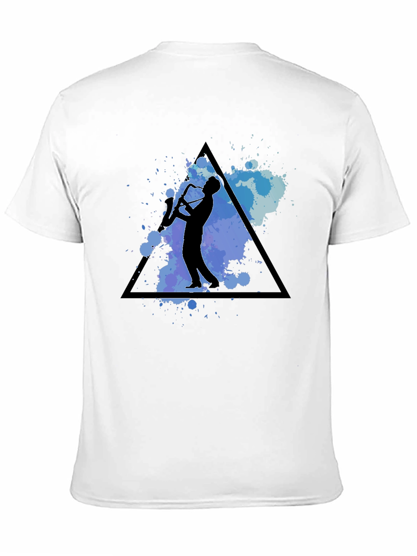 Saxophone Player Graphic Tee - Black Cotton Blend