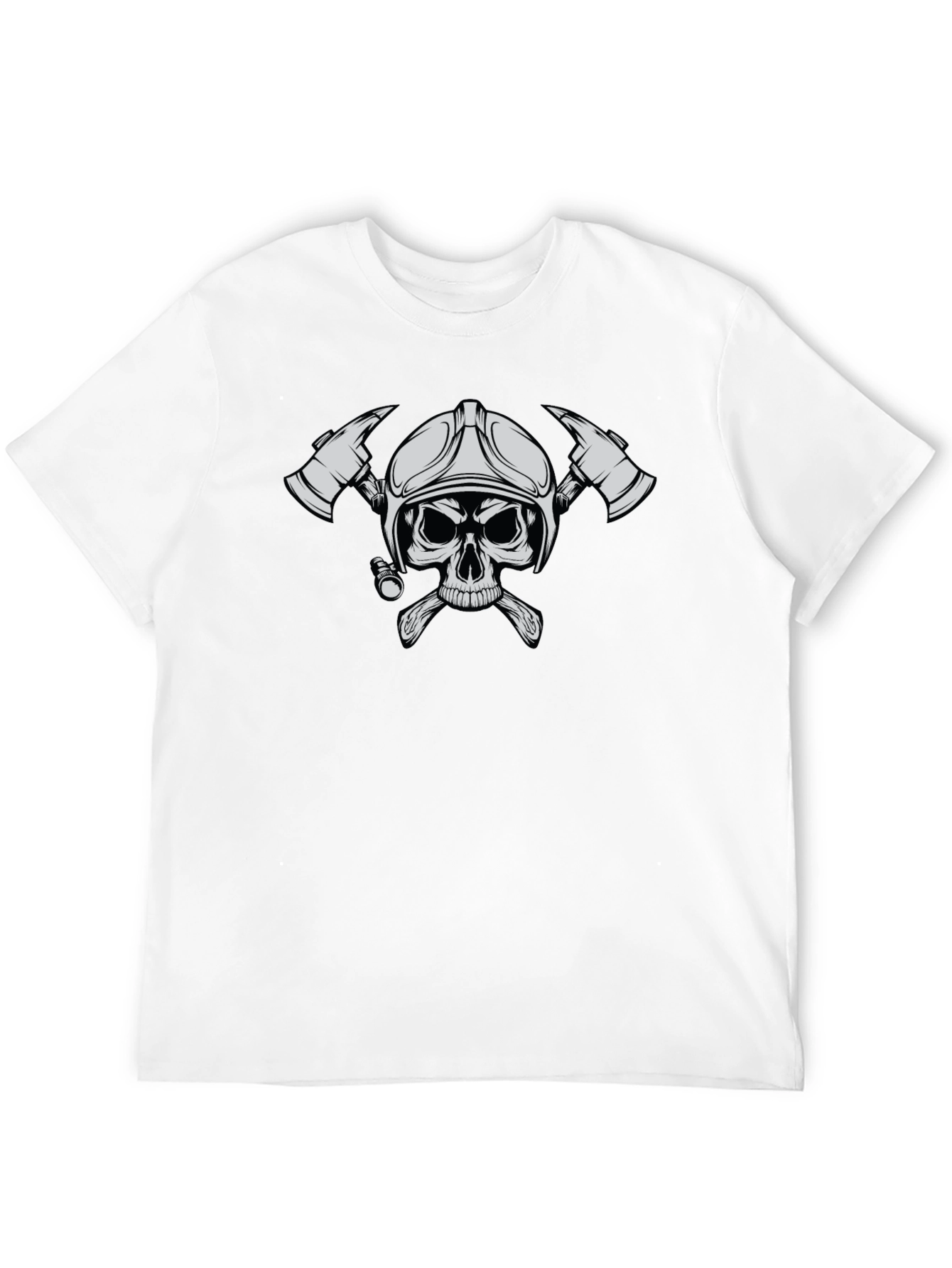 Firefighter Skull T-Shirt - Black