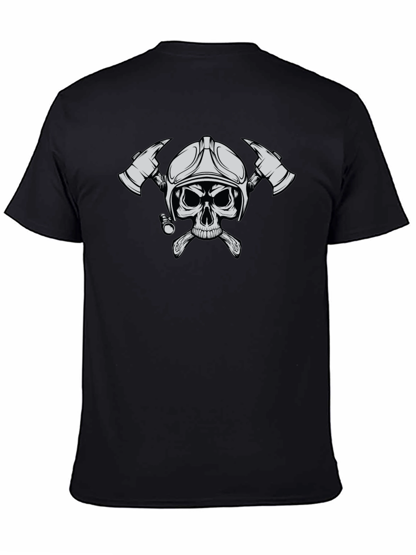 Firefighter Skull T-Shirt - Black