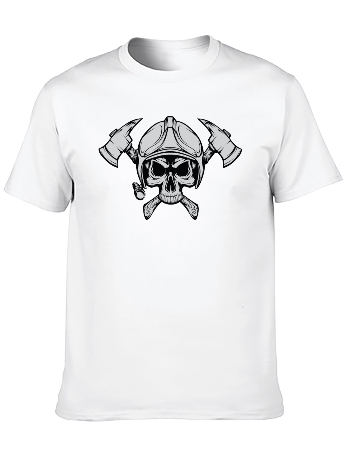 Firefighter Skull T-Shirt - Black