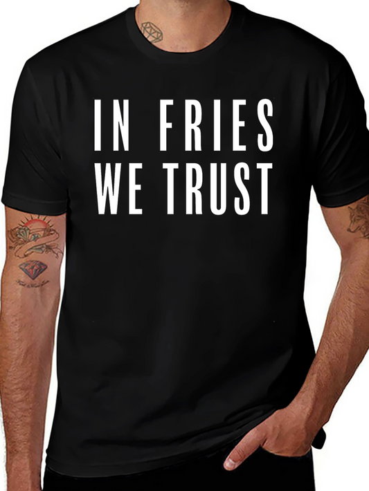 In Fries We Trust Black Graphic Tee