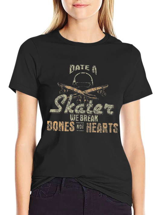 Date a Skater Black Graphic T-Shirt