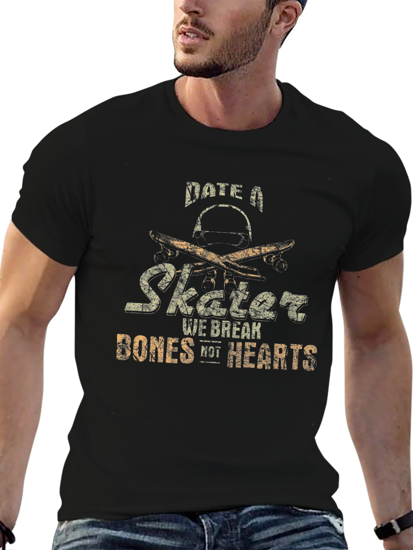 Date a Skater Black Graphic T-Shirt