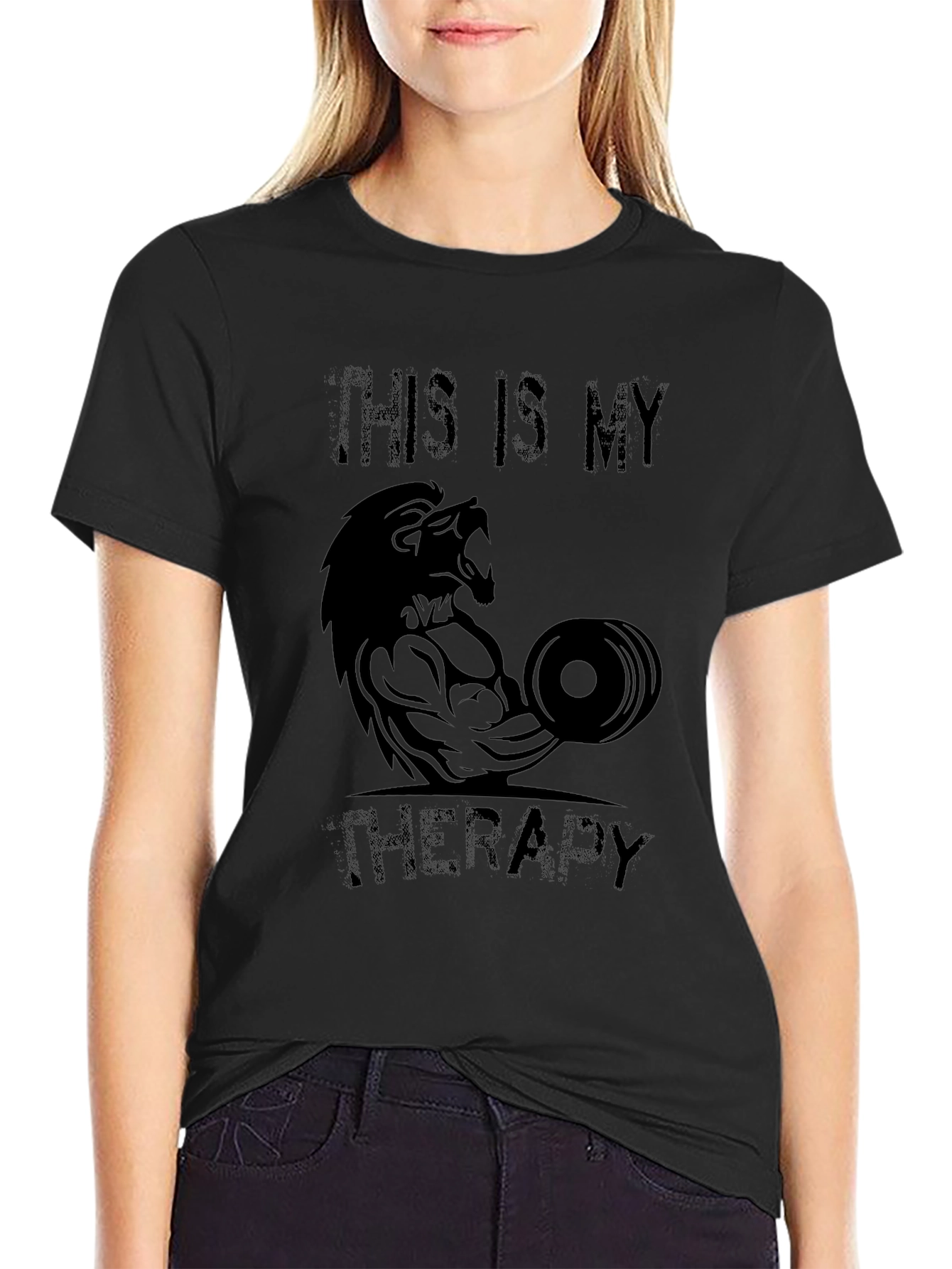 Lion Gym Therapy Black T-Shirt