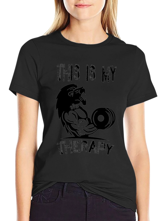 Lion Gym Therapy Black T-Shirt