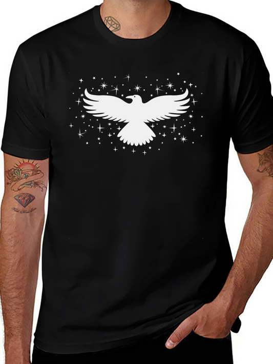 Raven Tee - Black Cotton Blend with Starry Design