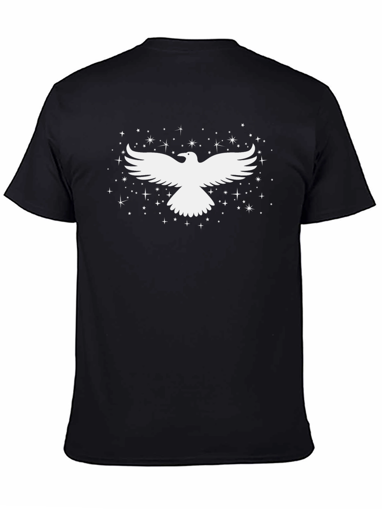 Raven Tee - Black Cotton Blend with Starry Design