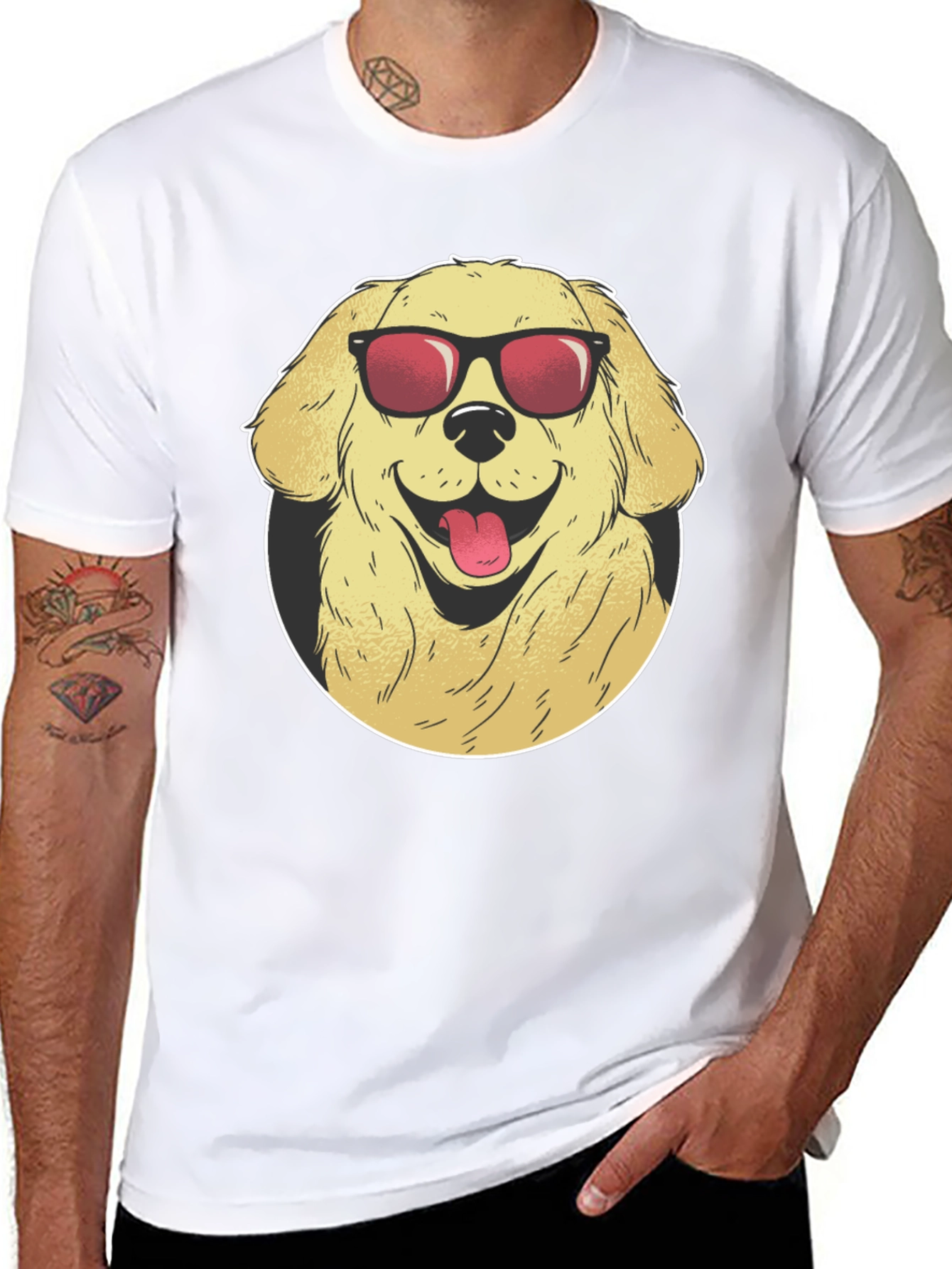 Cool Dog Graphic Tee - Black Cotton T-Shirt