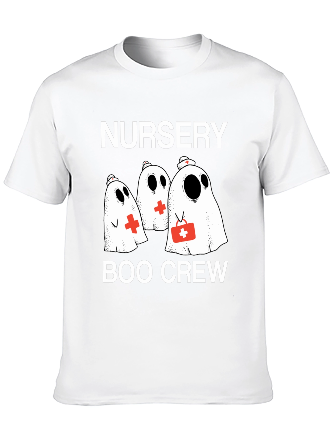Nursery Boo Crew T-Shirt - Spooky Nurse Ghosts