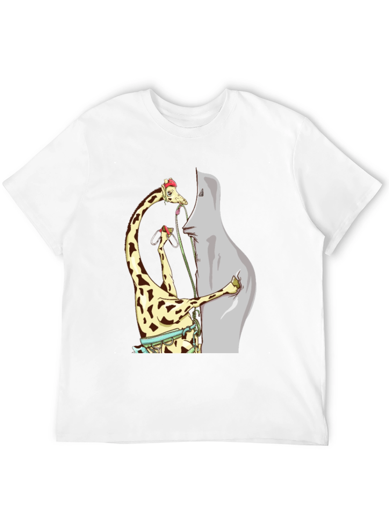 Giraffe Climbing Funny T-Shirt