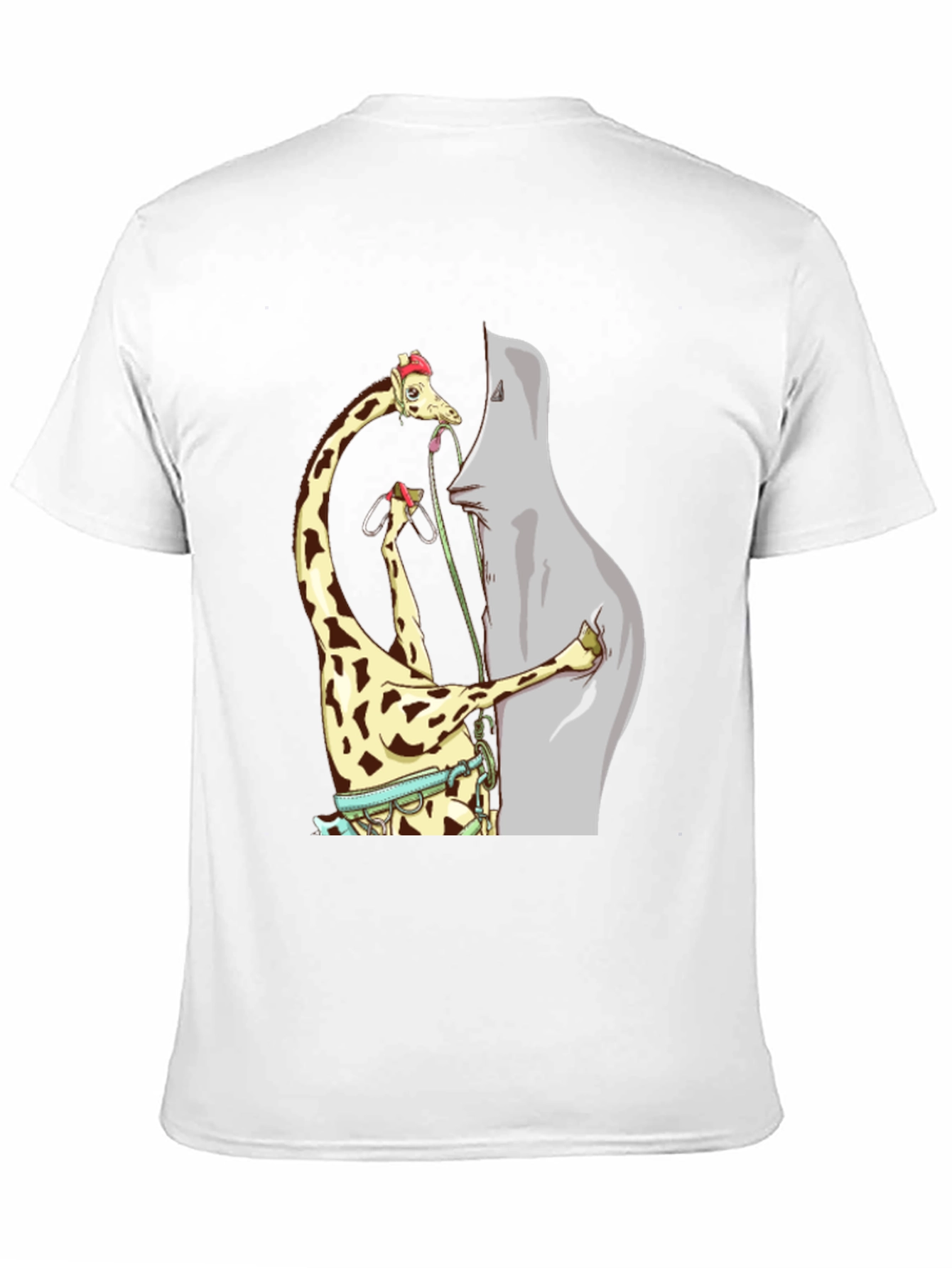 Giraffe Climbing Funny T-Shirt