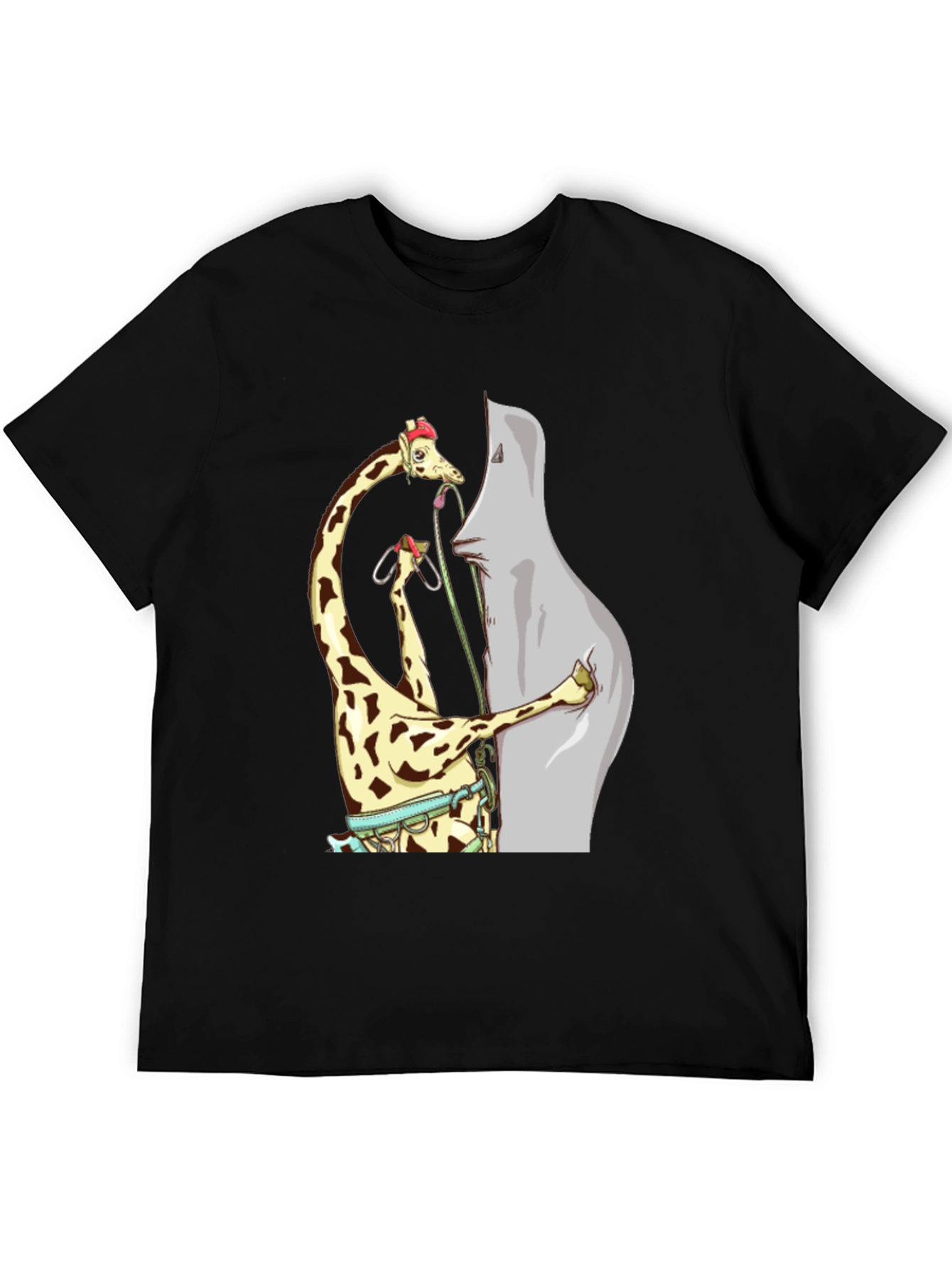 Giraffe Climbing Funny T-Shirt