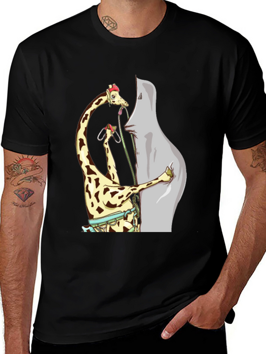 Giraffe Climbing Funny T-Shirt