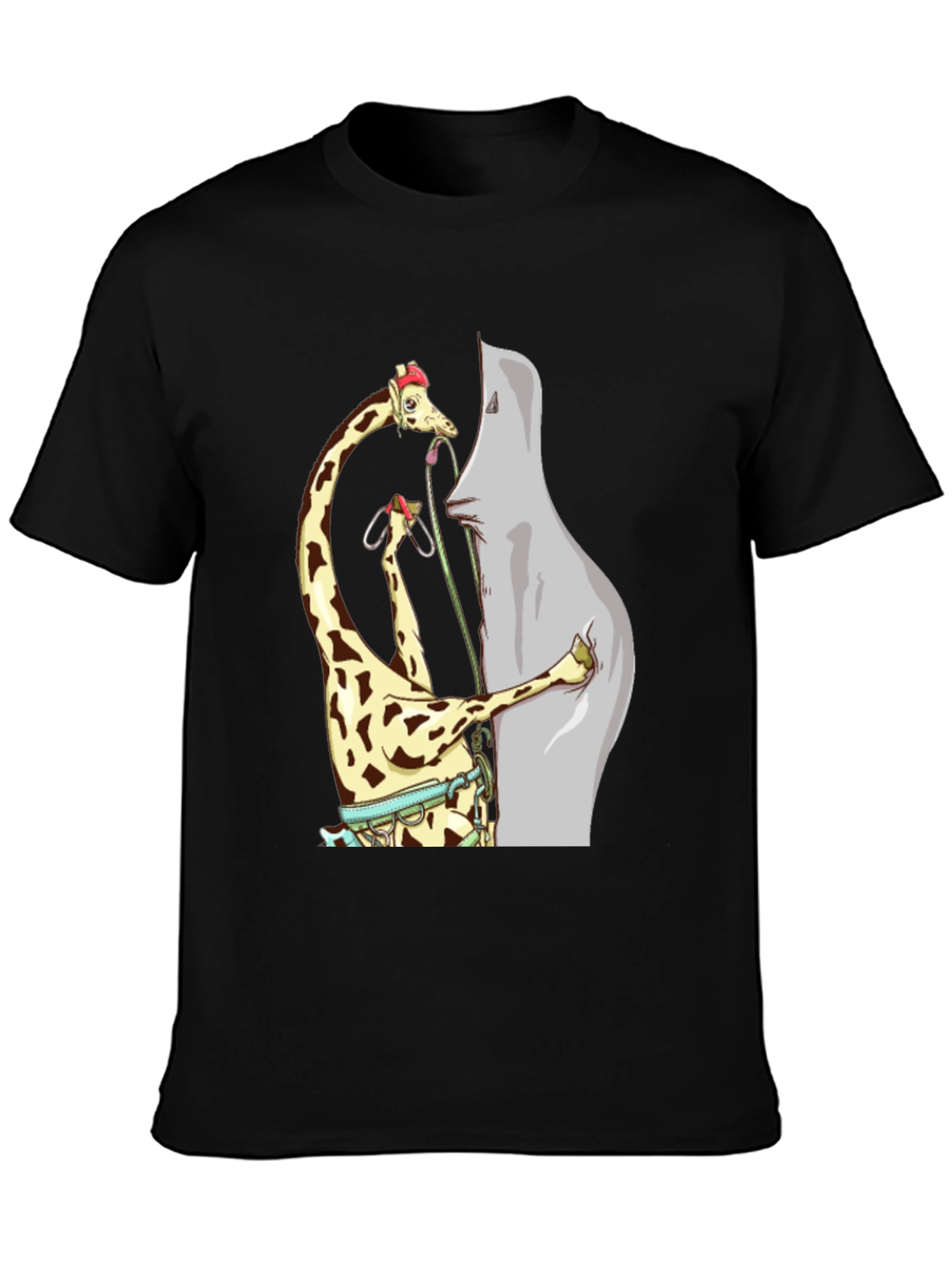 Giraffe Climbing Funny T-Shirt
