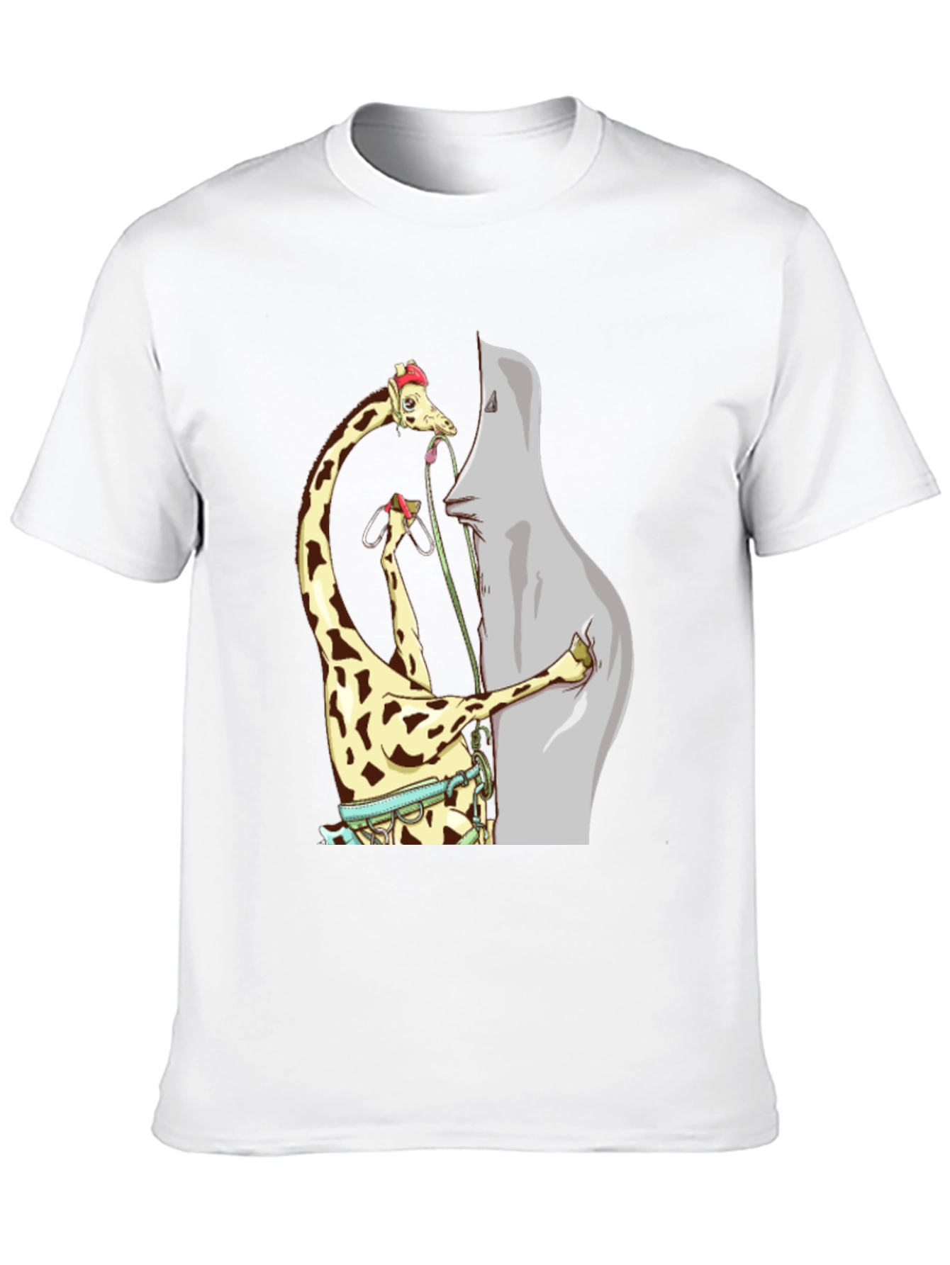 Giraffe Climbing Funny T-Shirt