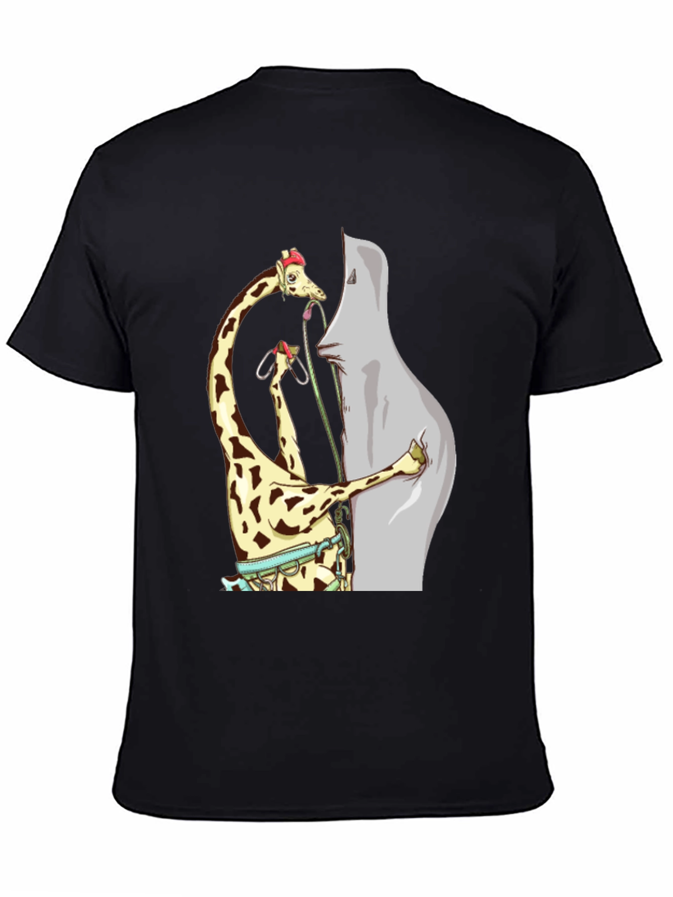 Giraffe Climbing Funny T-Shirt