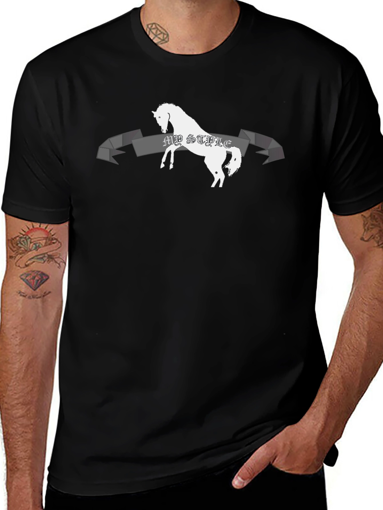 Black Horse Graphic T-Shirt - My Style
