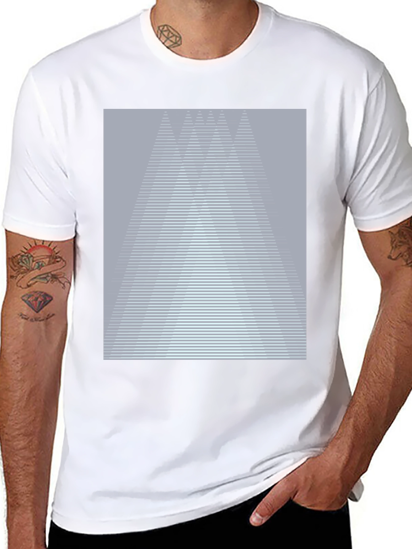 Abstract Geometric Graphic Tee - Modern Casual Shirt